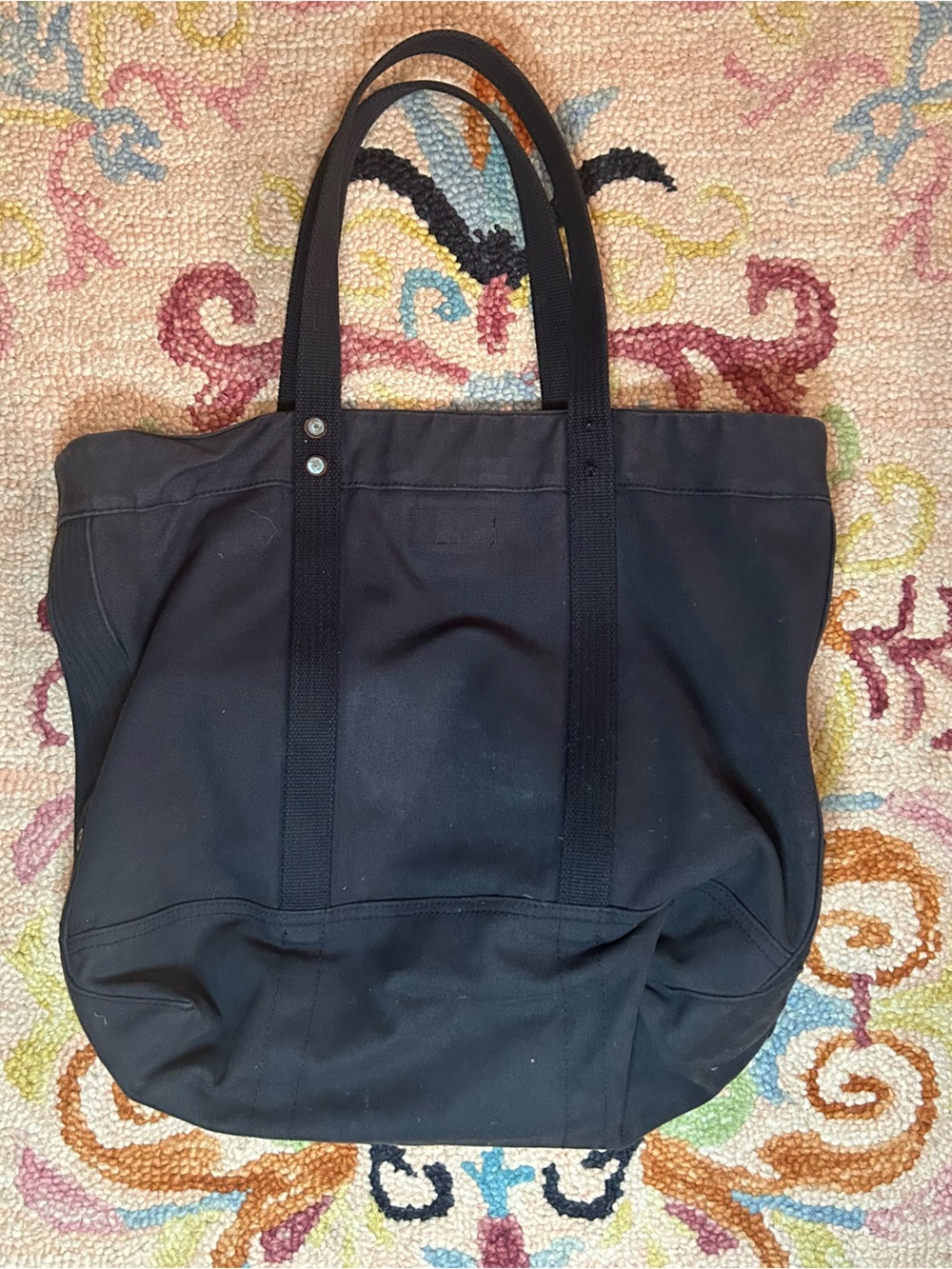 Ralph Lauren Black Big Pony Canvas Tote Bag Vintage #3 Y2K - Picture 3 of 16